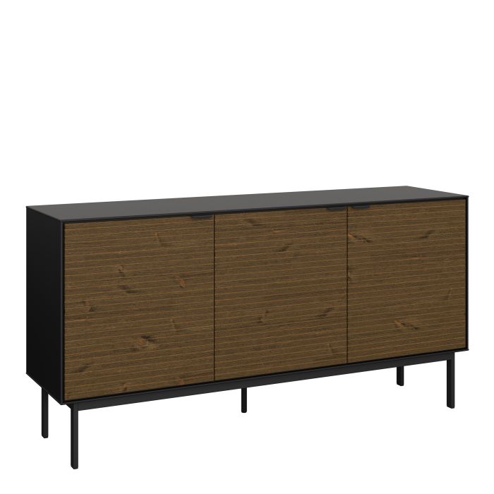 The 'Lane' Collection. Sideboard 3 Doors in Granulated Black Brushed Espresso