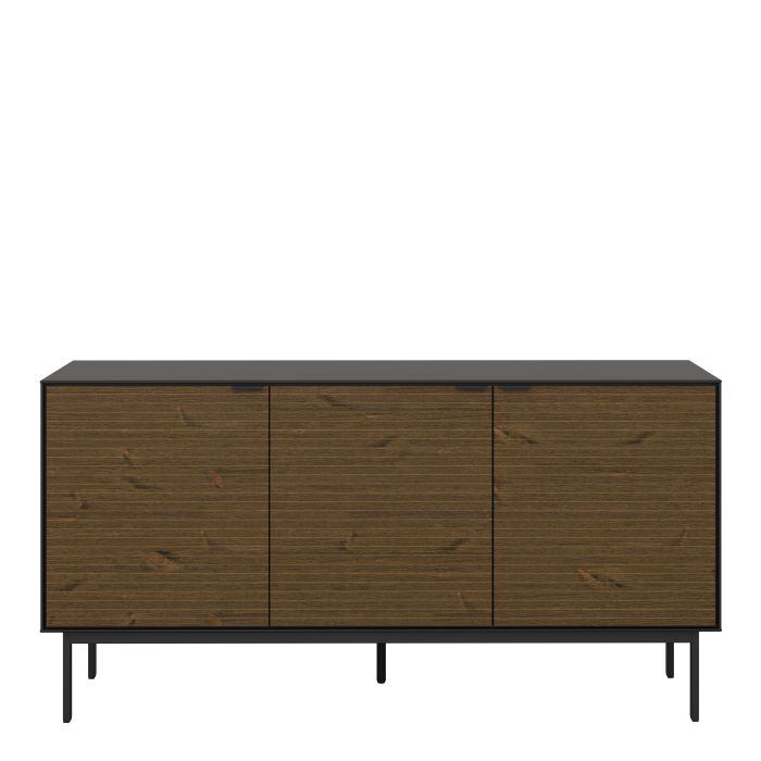 The 'Lane' Collection. Sideboard 3 Doors in Granulated Black Brushed Espresso