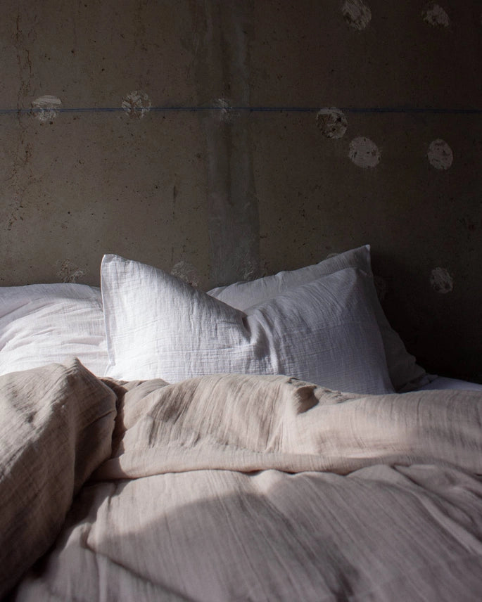 The Cotton Gauze Duvet Cover - Beige
