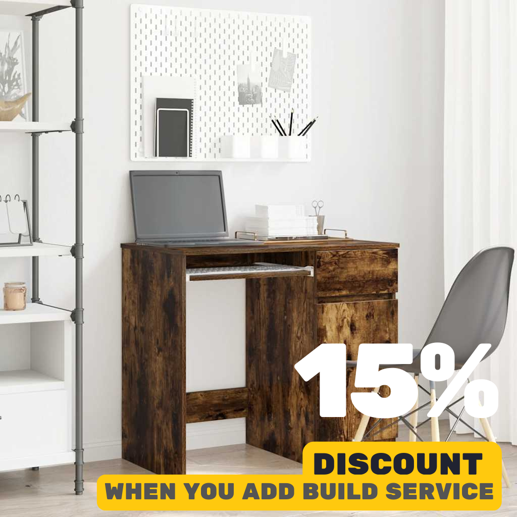 Grey Desk 86 x 49 x 76cm Engineered Wood