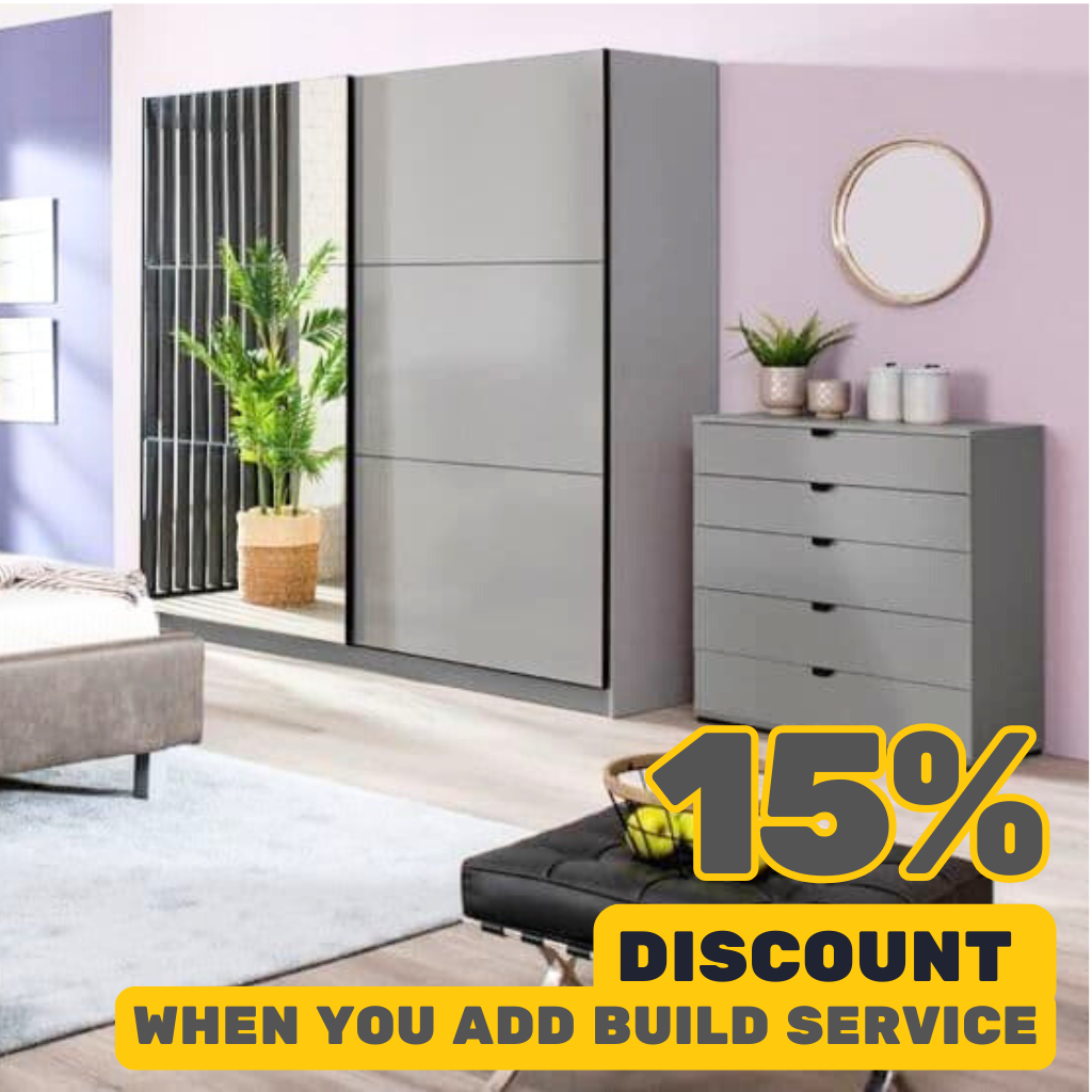 'Louis' Grey Bedside Unit