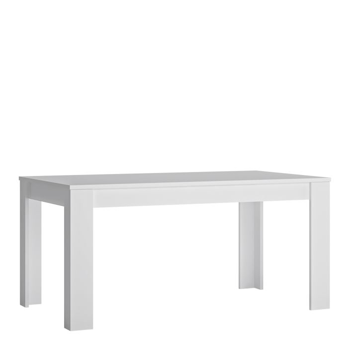 Grande table à manger extensible 160-200 cm en blanc et brillant