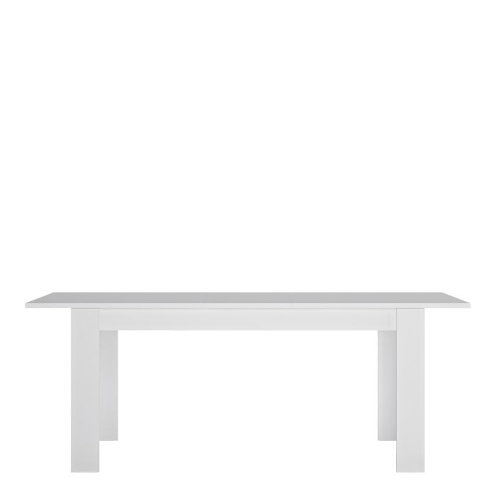 Grande table à manger extensible 160-200 cm en blanc et brillant