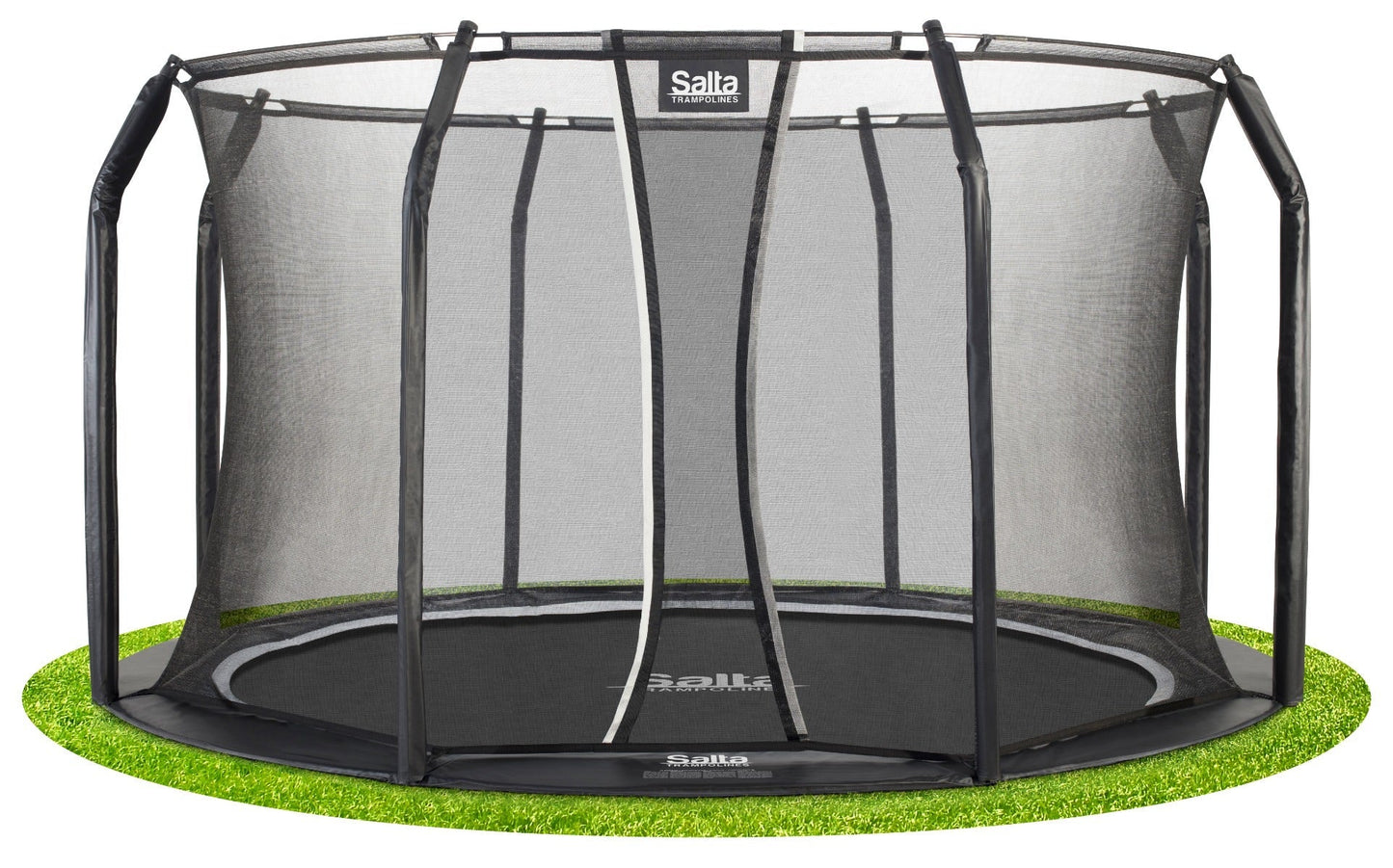 13ft (397cm) Salta BLACK Royal Baseground Round Trampoline with Enclosure