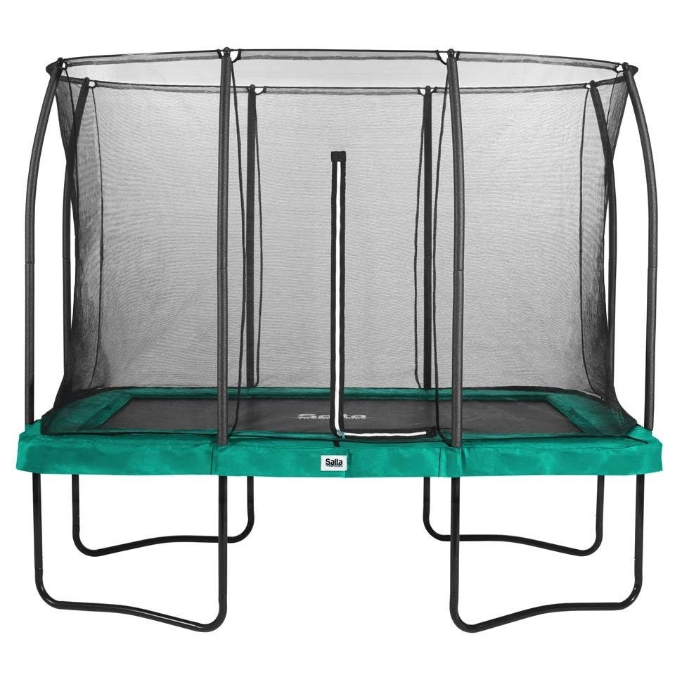 Trampolín Salta GREEN Comfort Edition rectangular de 10 pies (305 cm) x 7 pies (214 cm) con cerramiento