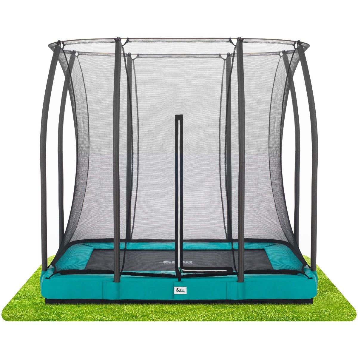 7ft (214cm) x 5ft (153cm) Salta GREEN Rectangular Trampoline with Enclosure