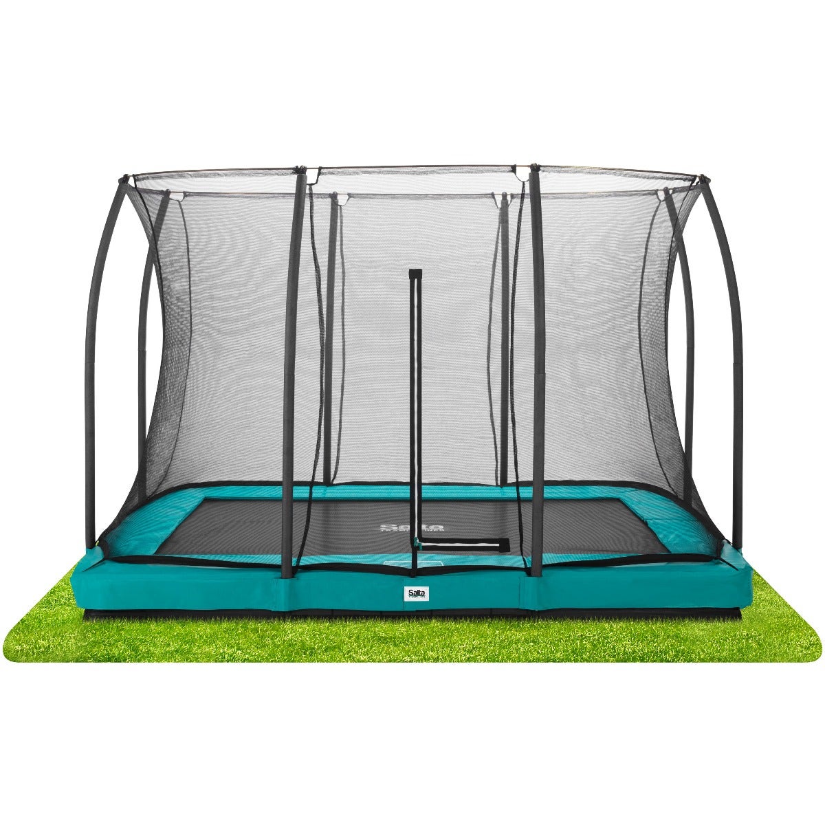 10ft (305cm) x 7ft (214cm) Salta GREEN Rectangular Comfort Edition Inground Trampoline with Enclosure
