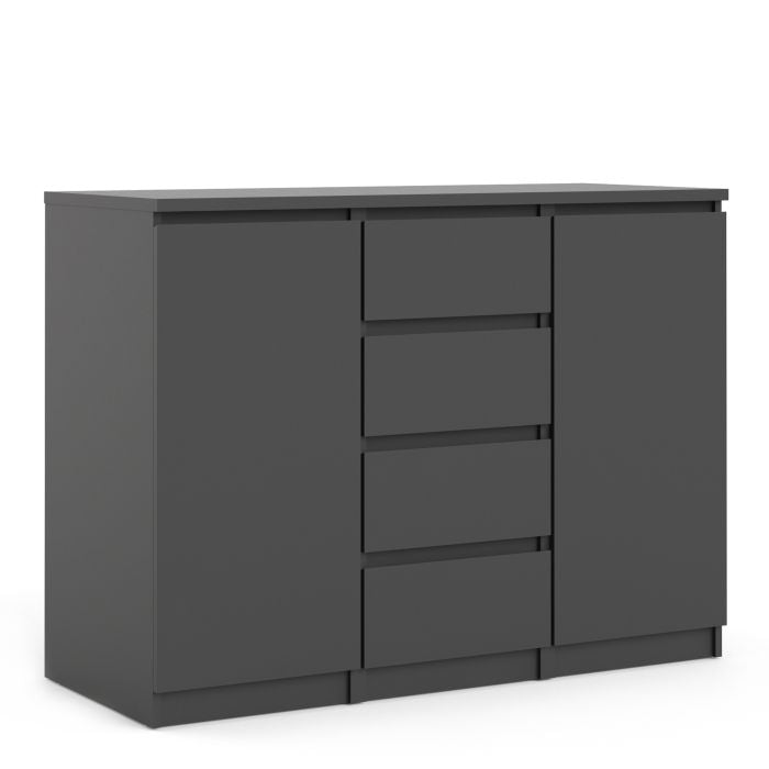 Sideboard 4 Drawers 2 Doors in Black Matt