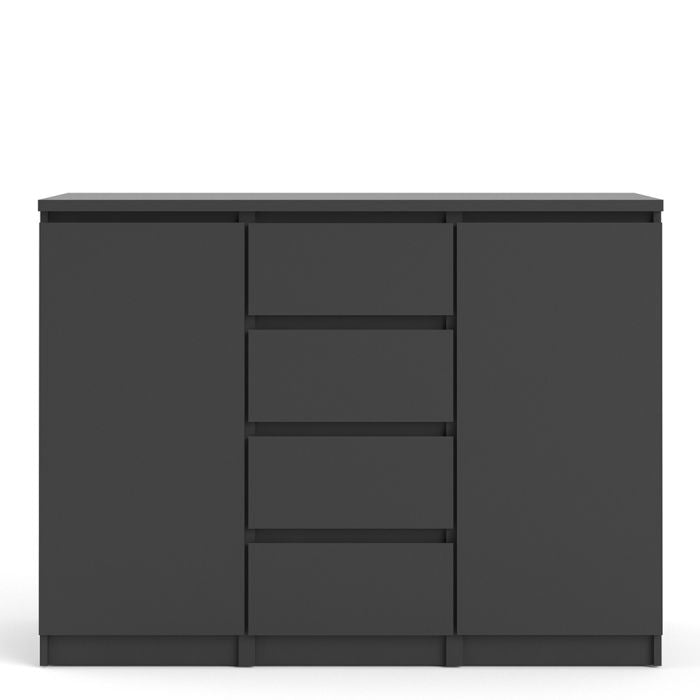 Sideboard 4 Drawers 2 Doors in Black Matt