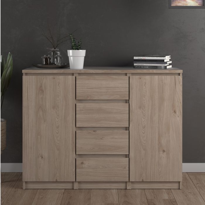 Sideboard 4 Drawers 2 Doors in Jackson Hickory Oak
