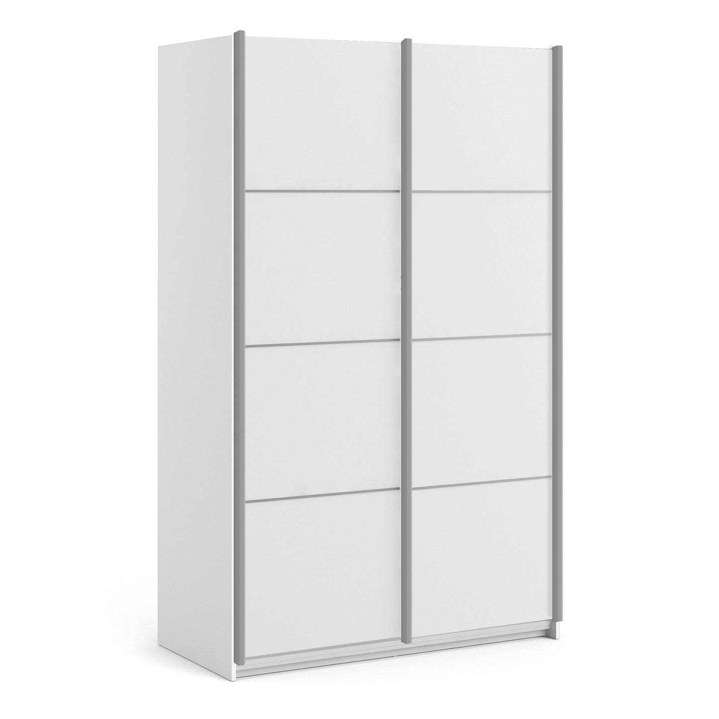 The 'Patsy' Collection. Sliding Wardrobe 120cm in White with White Doors with 2 Shelves