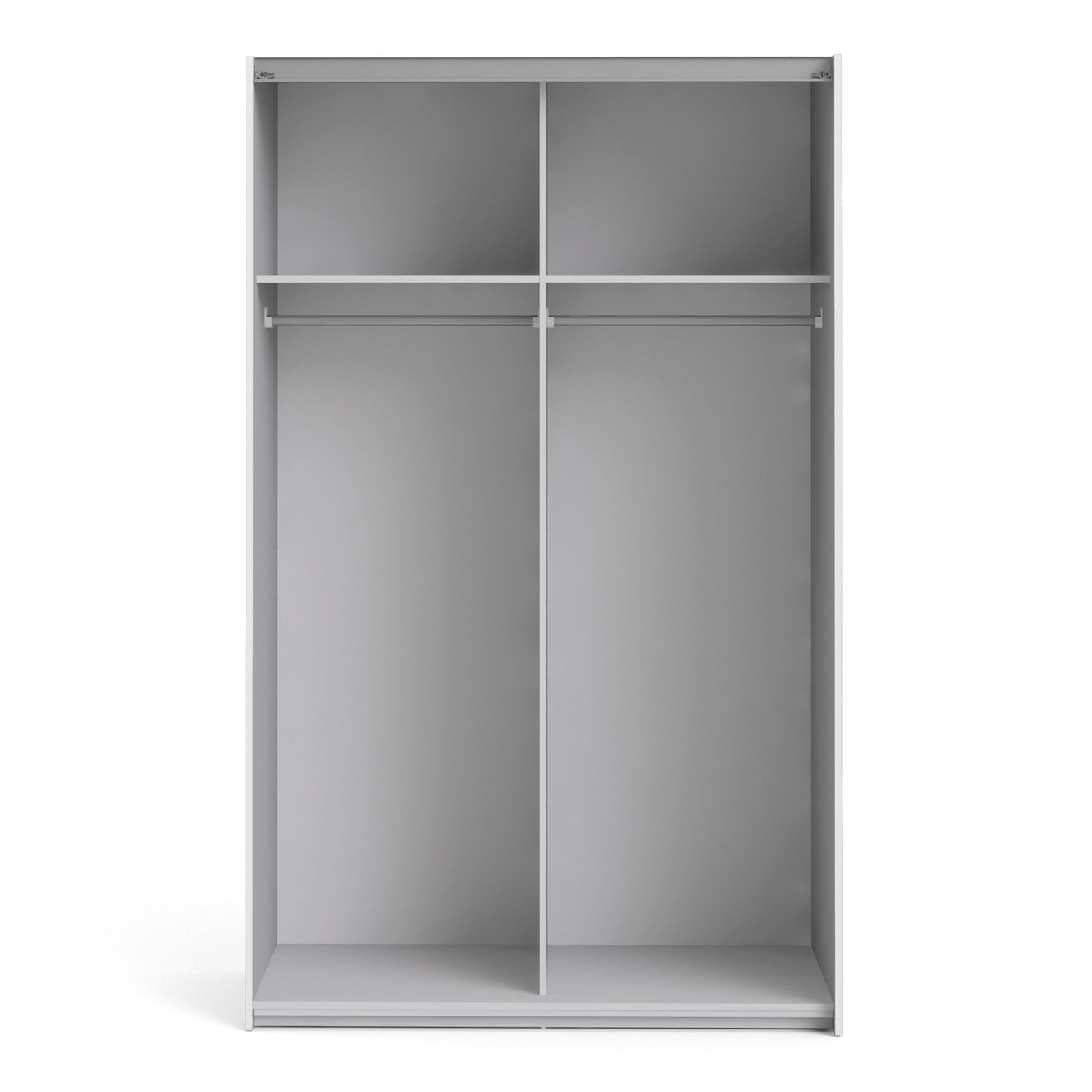 The 'Patsy' Collection. Sliding Wardrobe 120cm in White with White Doors with 2 Shelves