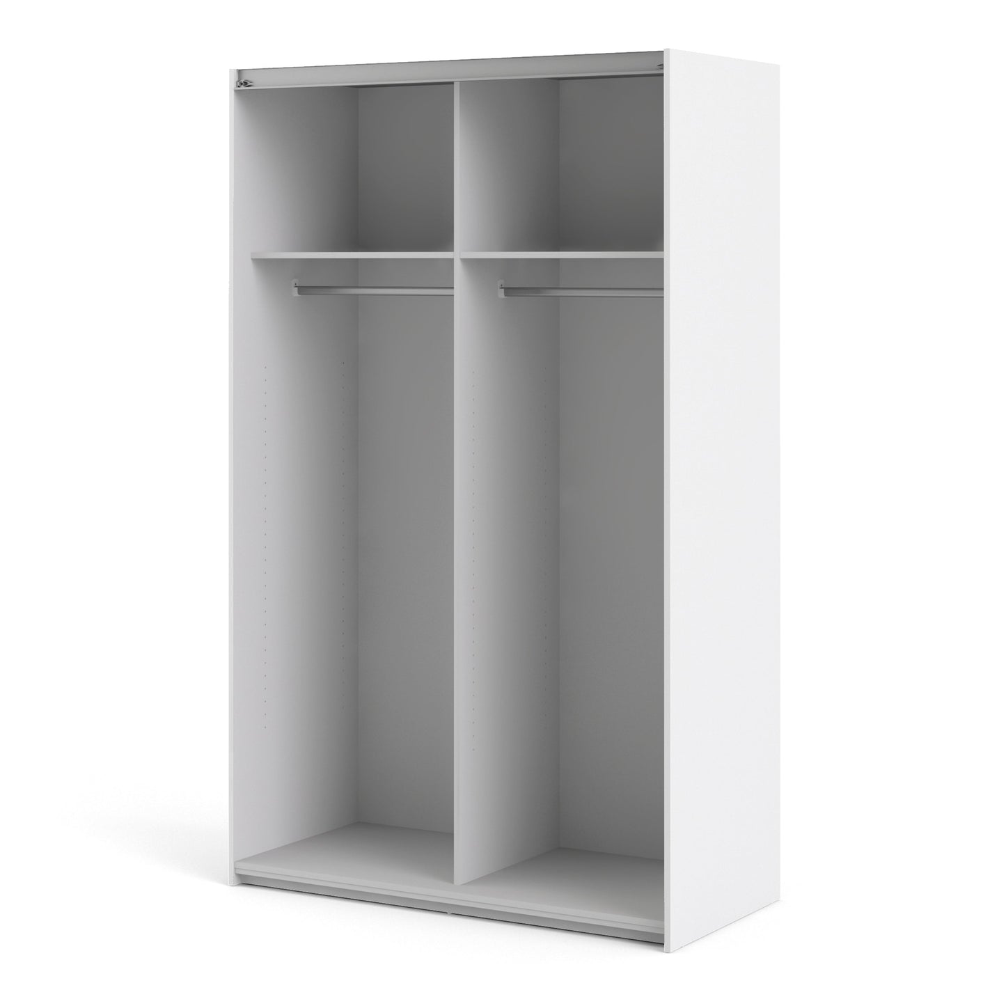 The 'Patsy' Collection. Sliding Wardrobe 120cm in White with White Doors with 2 Shelves