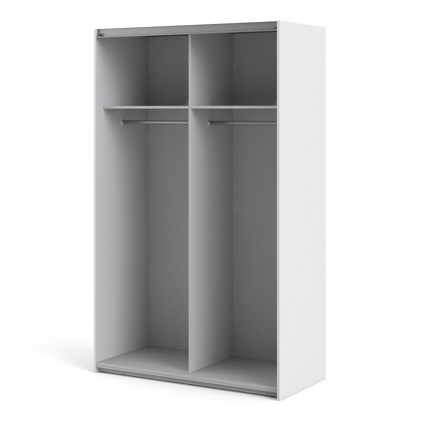The 'Patsy' Collection. Sliding Wardrobe 120cm in White with White Doors with 5 Shelves