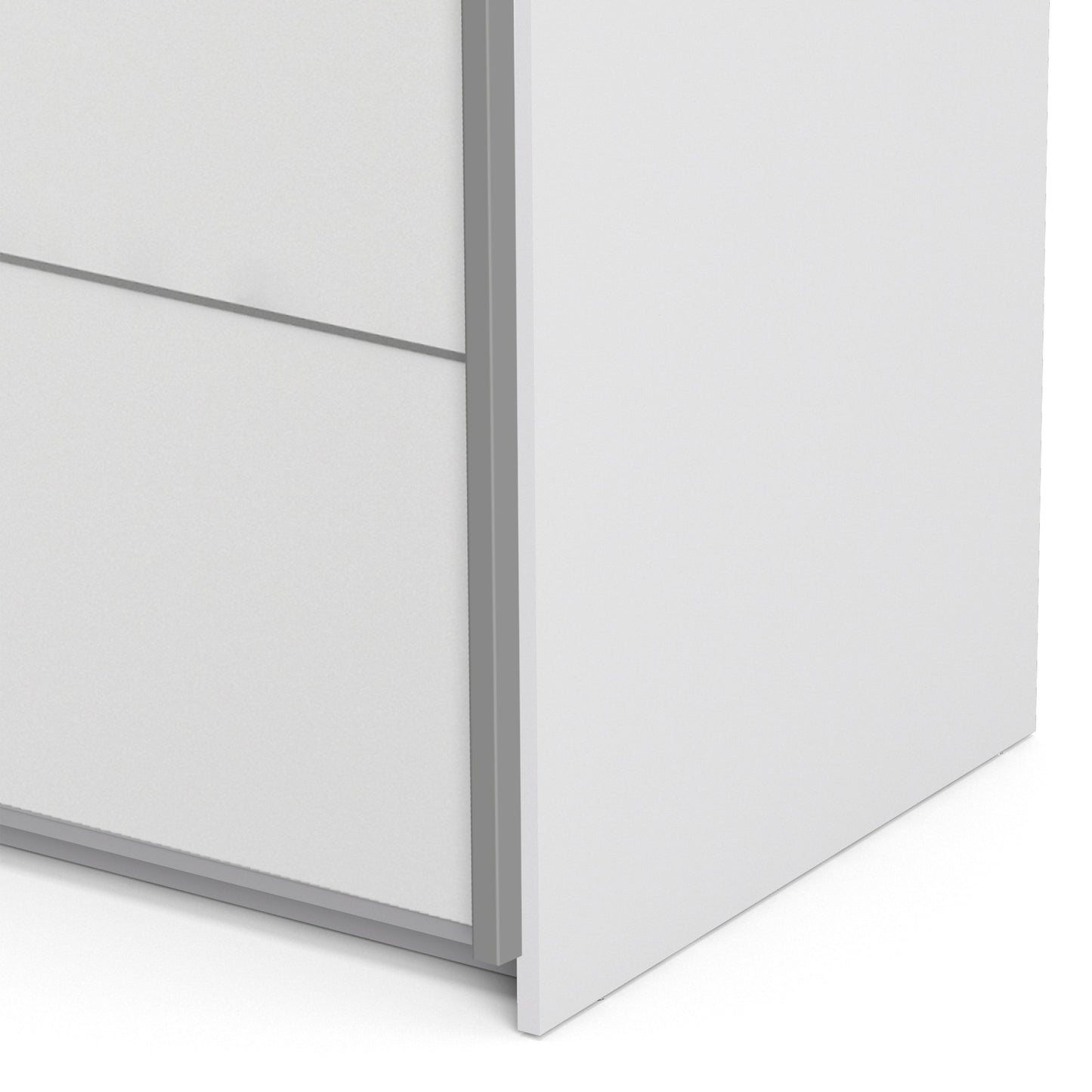The 'Patsy' Collection. Sliding Wardrobe 120cm in White with White Doors with 5 Shelves