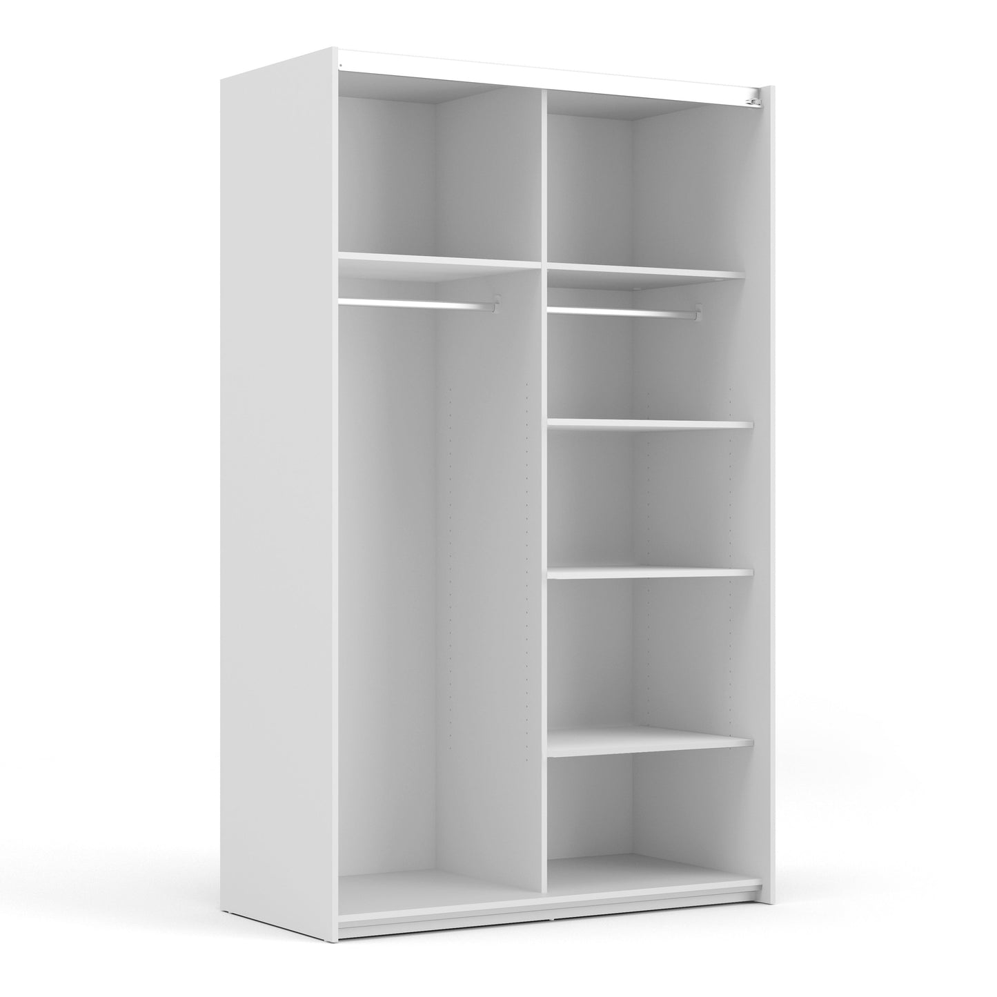 The 'Patsy' Collection. Sliding Wardrobe 120cm in White with Oak Doors with 5 Shelves