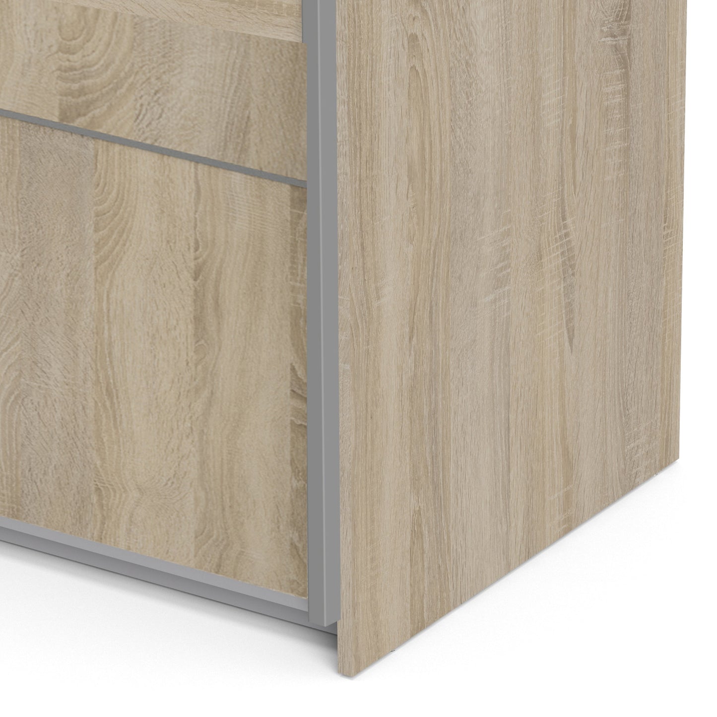 The 'Patsy' Collection. Sliding Wardrobe 120cm in Oak with Oak Doors with 2 Shelves