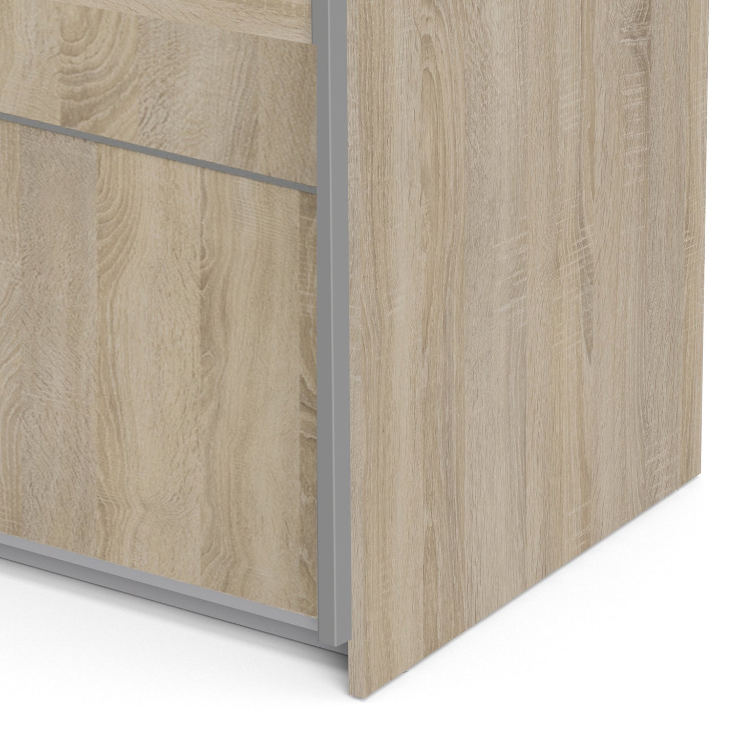 The 'Patsy' Collection. Sliding Wardrobe 120cm in Oak with Oak Doors with 5 Shelves