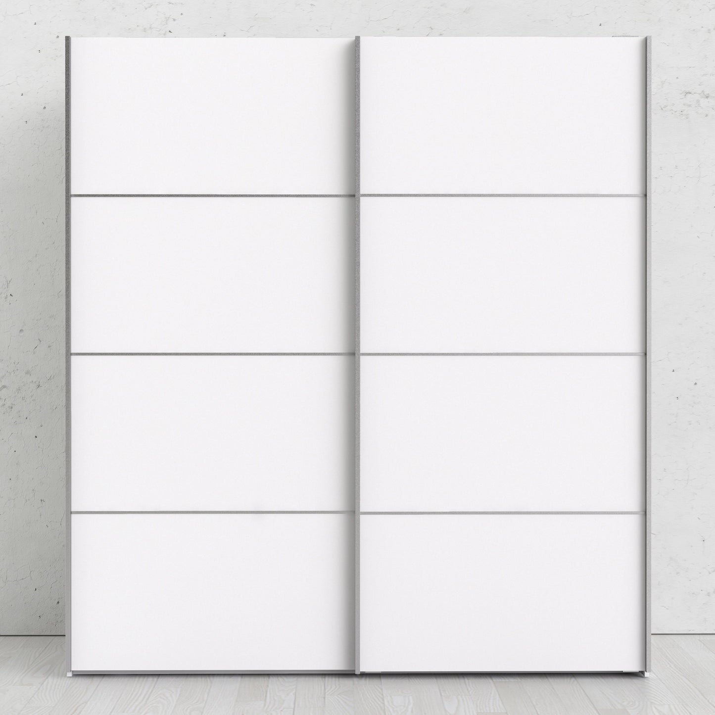 The 'Patsy' Collection. Sliding Wardrobe 180cm in White with White Doors with 2 Shelves