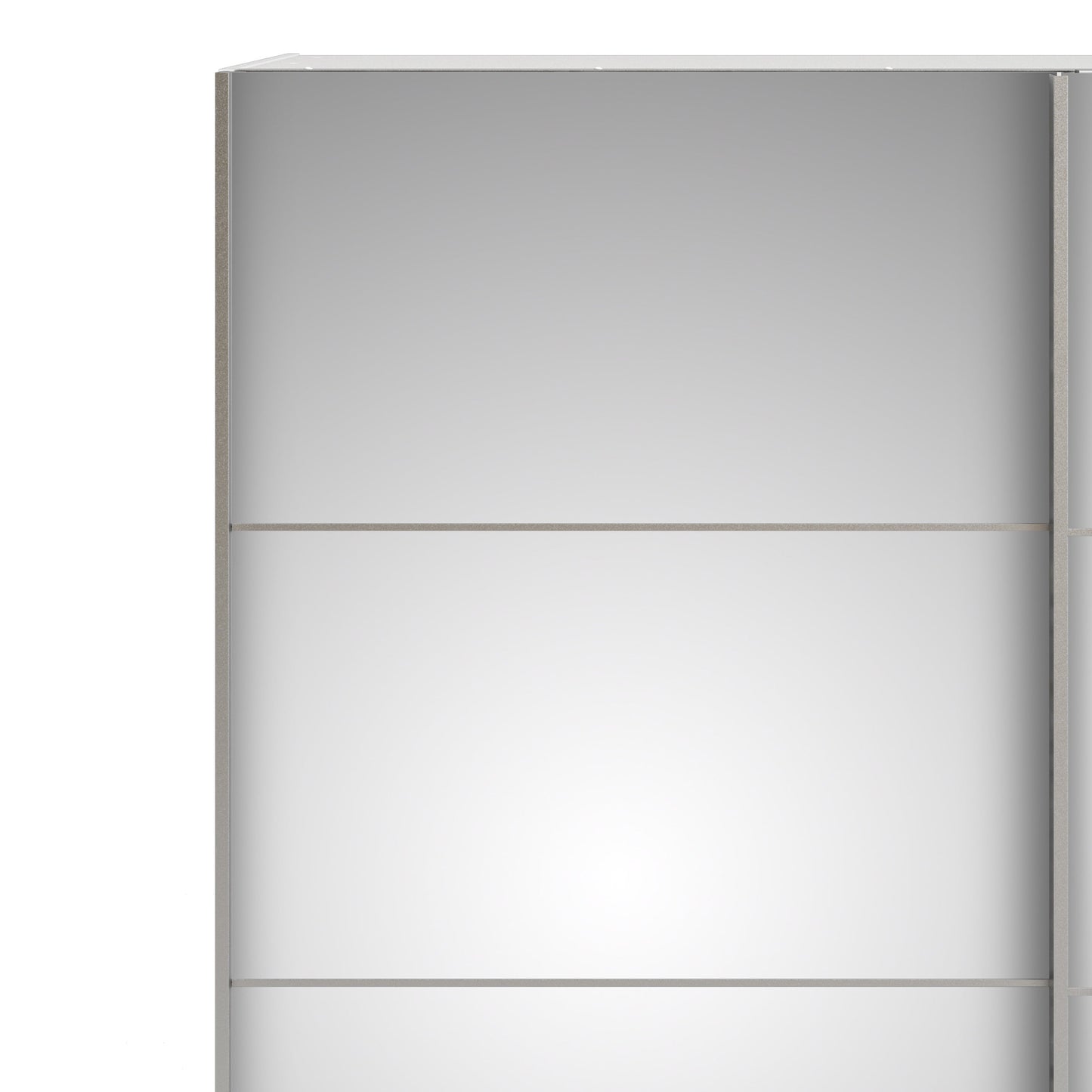 The 'Patsy' Collection. Sliding Wardrobe 180cm in White with Mirror Doors with 2 Shelves