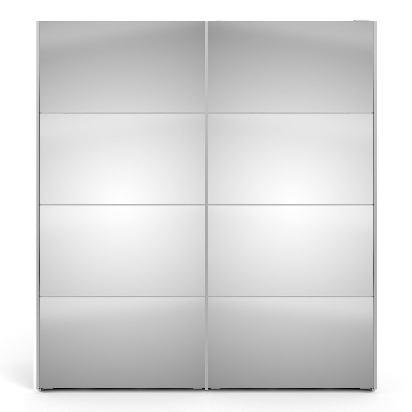 The 'Patsy' Collection. Sliding Wardrobe 180cm in White with Mirror Doors with 2 Shelves
