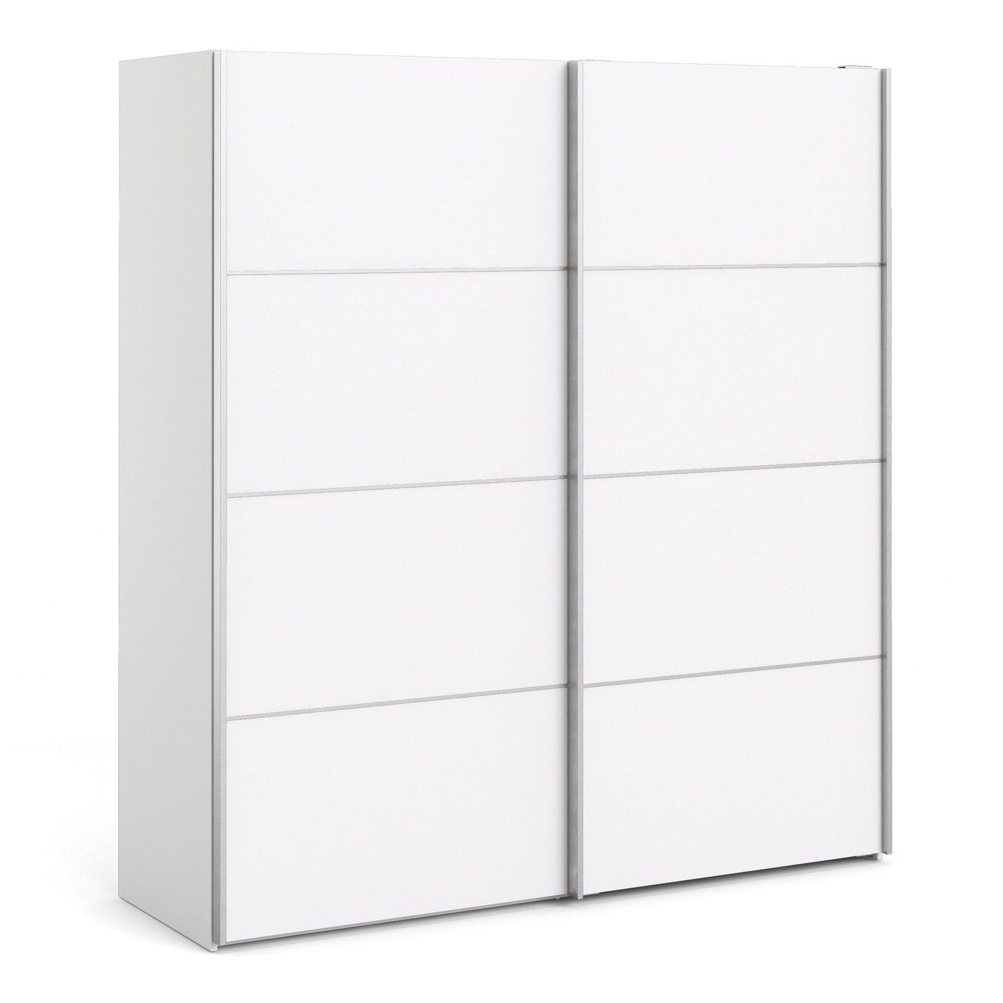 The 'Patsy' Collection. Sliding Wardrobe 180cm in White with White Doors with 5 Shelves