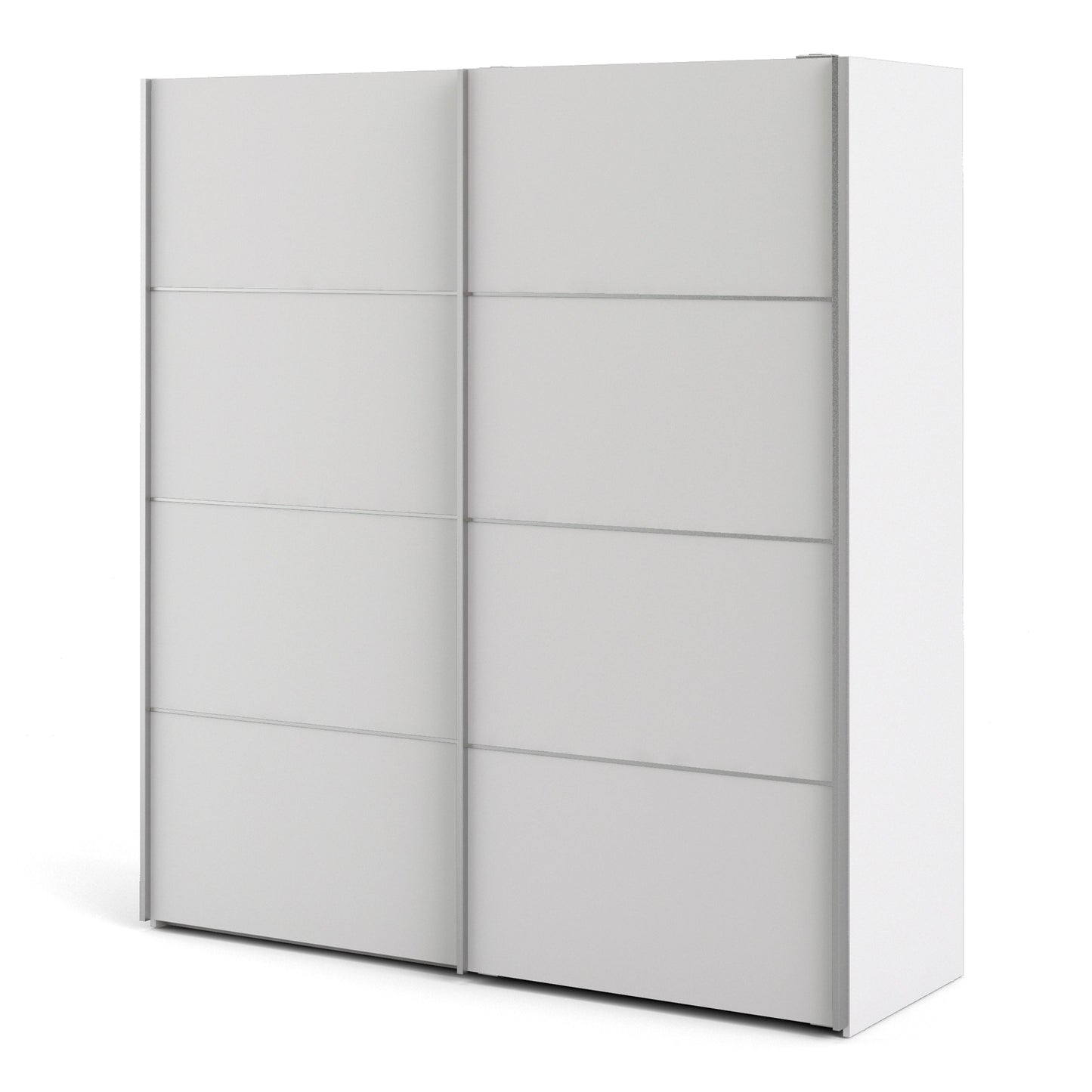 The 'Patsy' Collection. Sliding Wardrobe 180cm in White with White Doors with 5 Shelves
