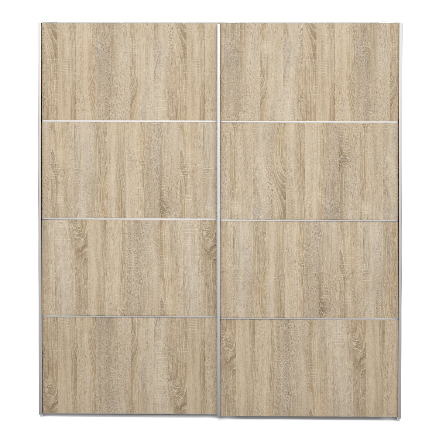 The 'Patsy' Collection. Sliding Wardrobe 180cm in White with Oak Doors with 5 Shelves