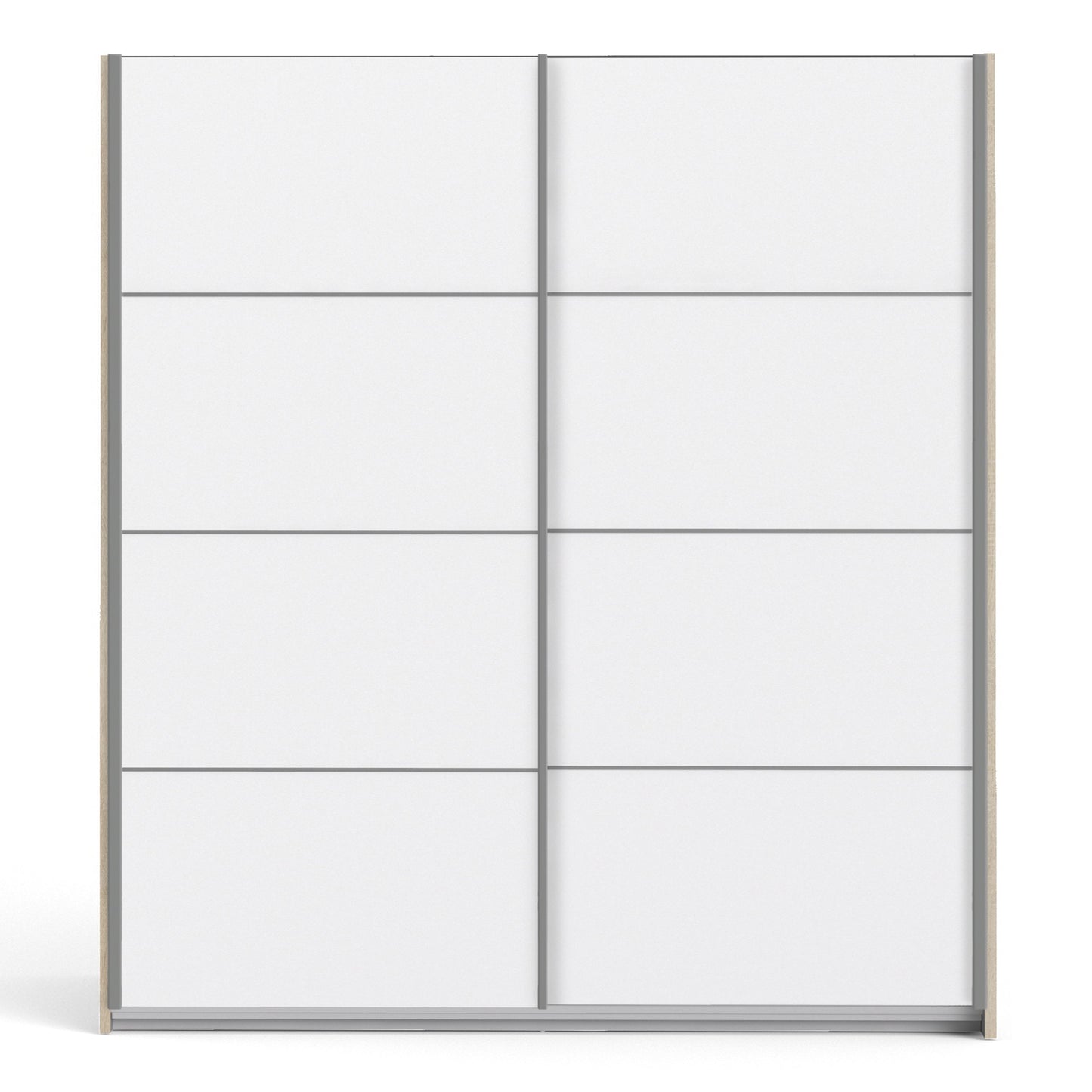 The 'Patsy' Collection. Sliding Wardrobe 180cm in Oak with White Doors with 2 Shelves