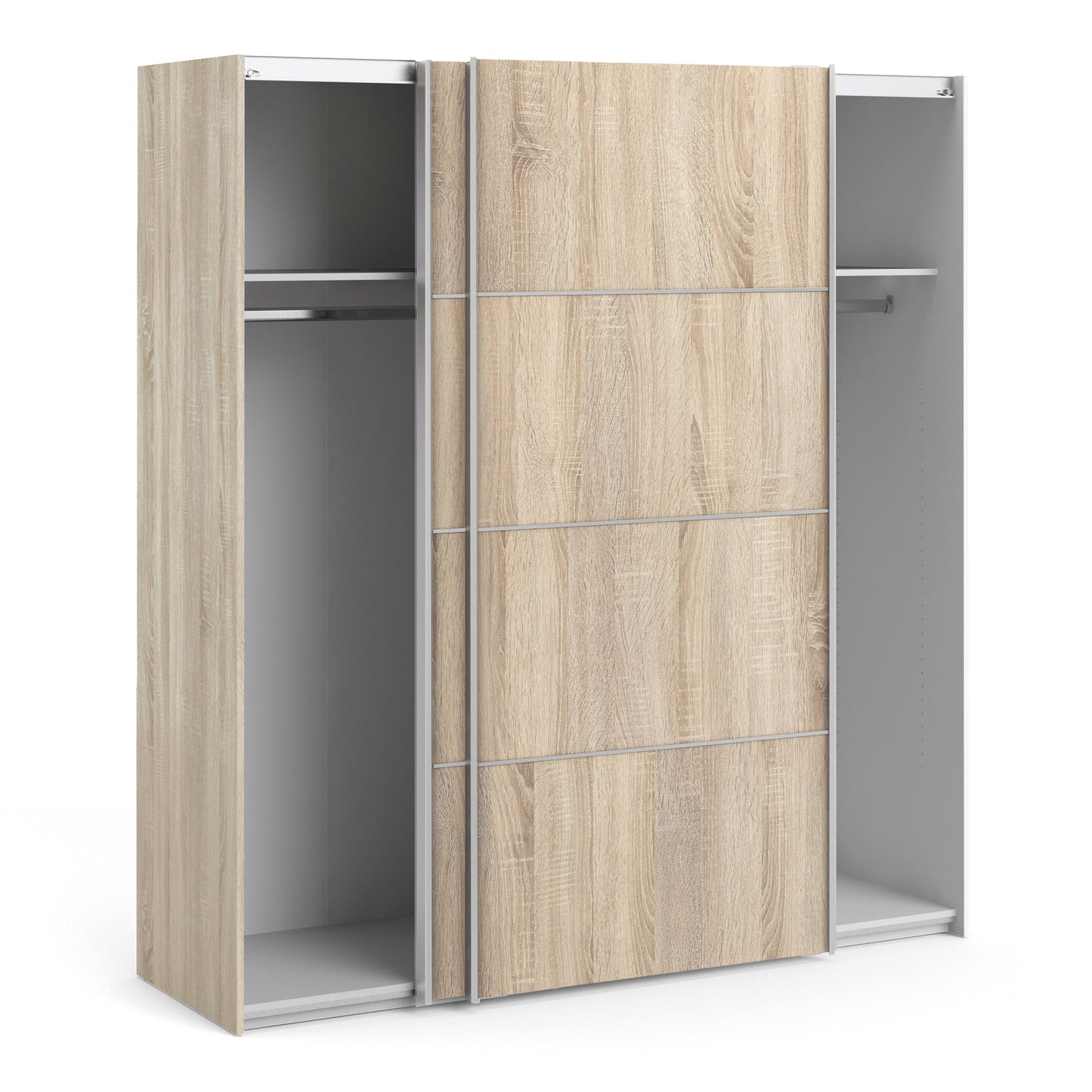 The 'Patsy' Collection. Sliding Wardrobe 180cm in Oak with Oak Doors with 2 Shelves