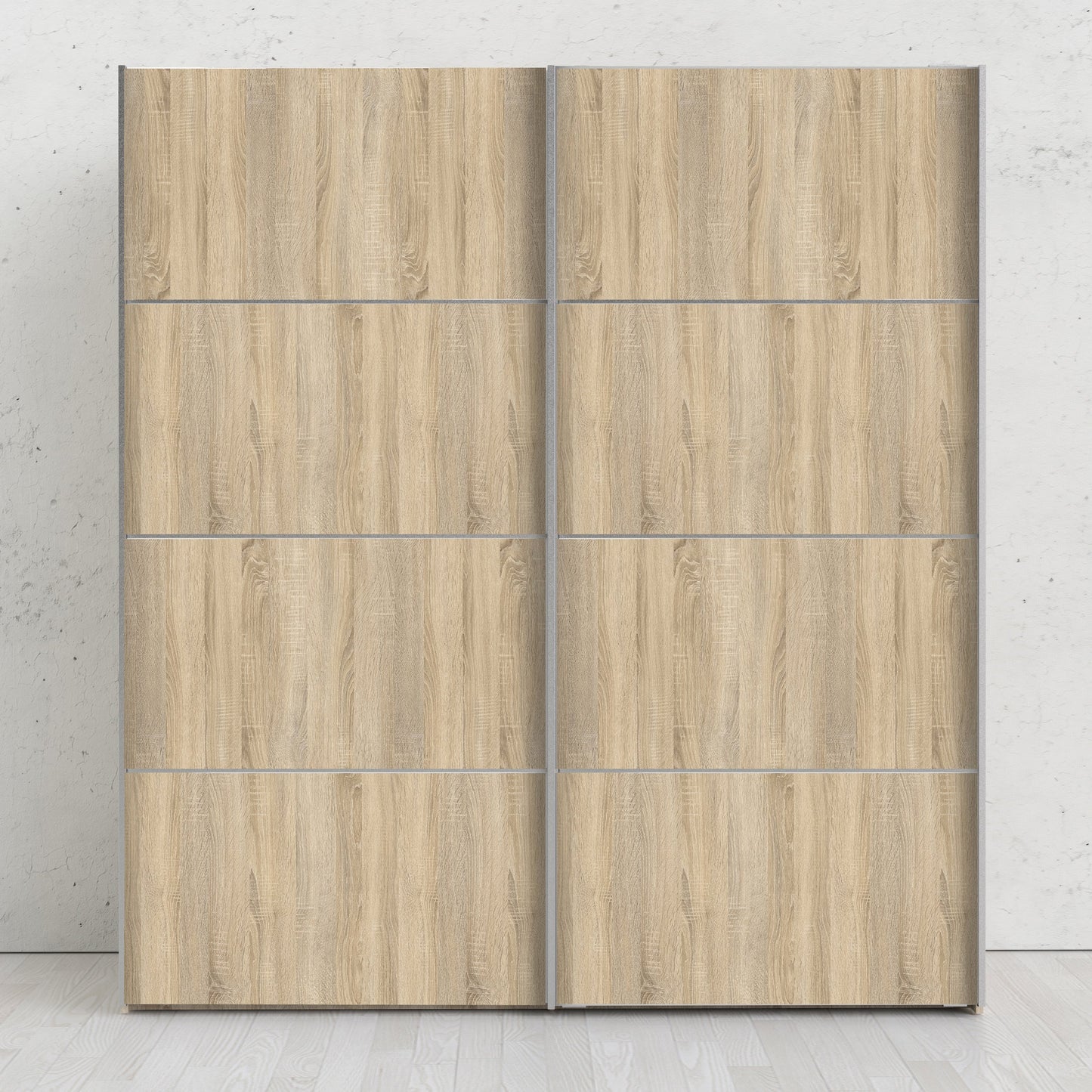 The 'Patsy' Collection. Sliding Wardrobe 180cm in Oak with Oak Doors with 2 Shelves