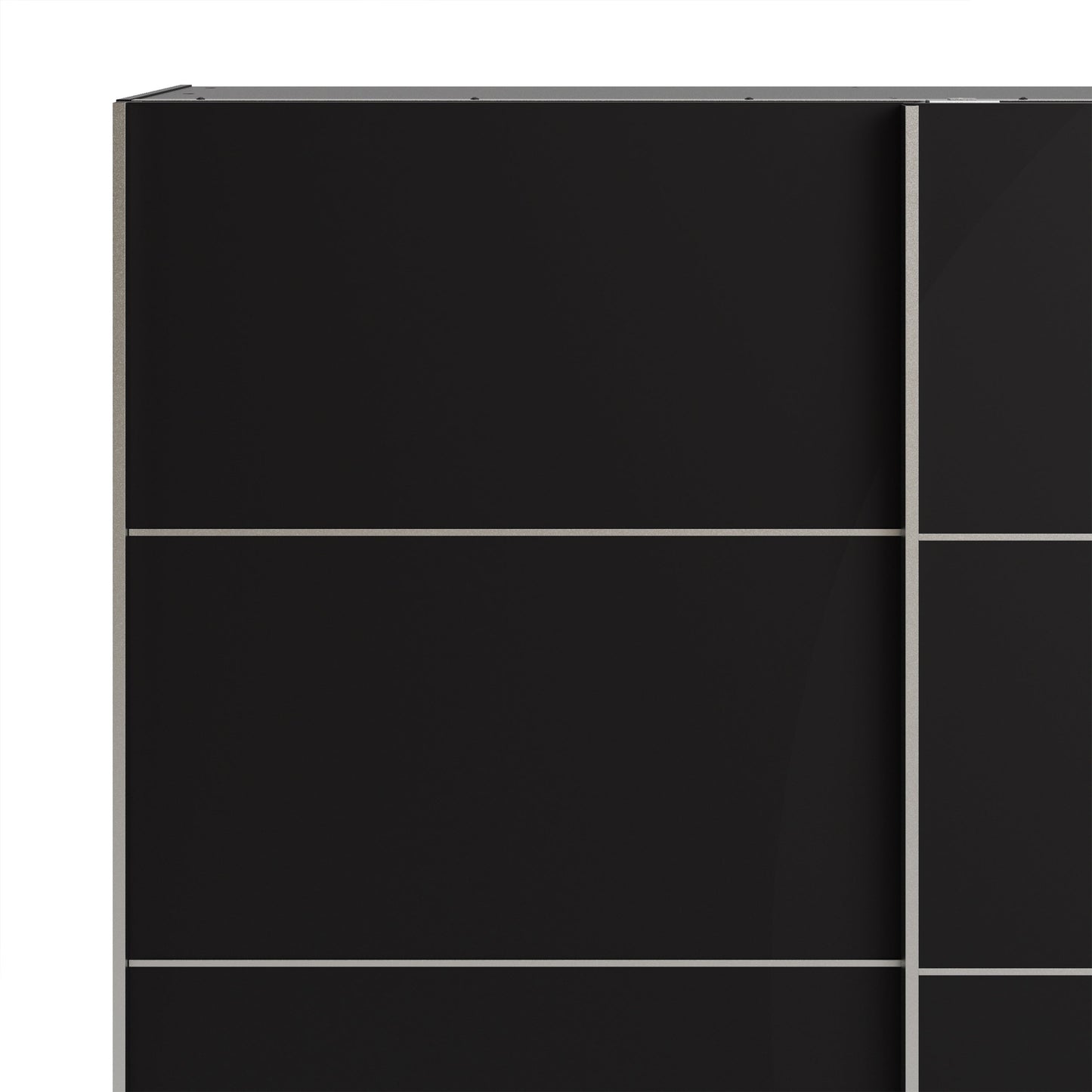 The 'Patsy' Collection. Sliding Wardrobe 180cm in Black Matt with Black Matt Doors with 2 Shelves