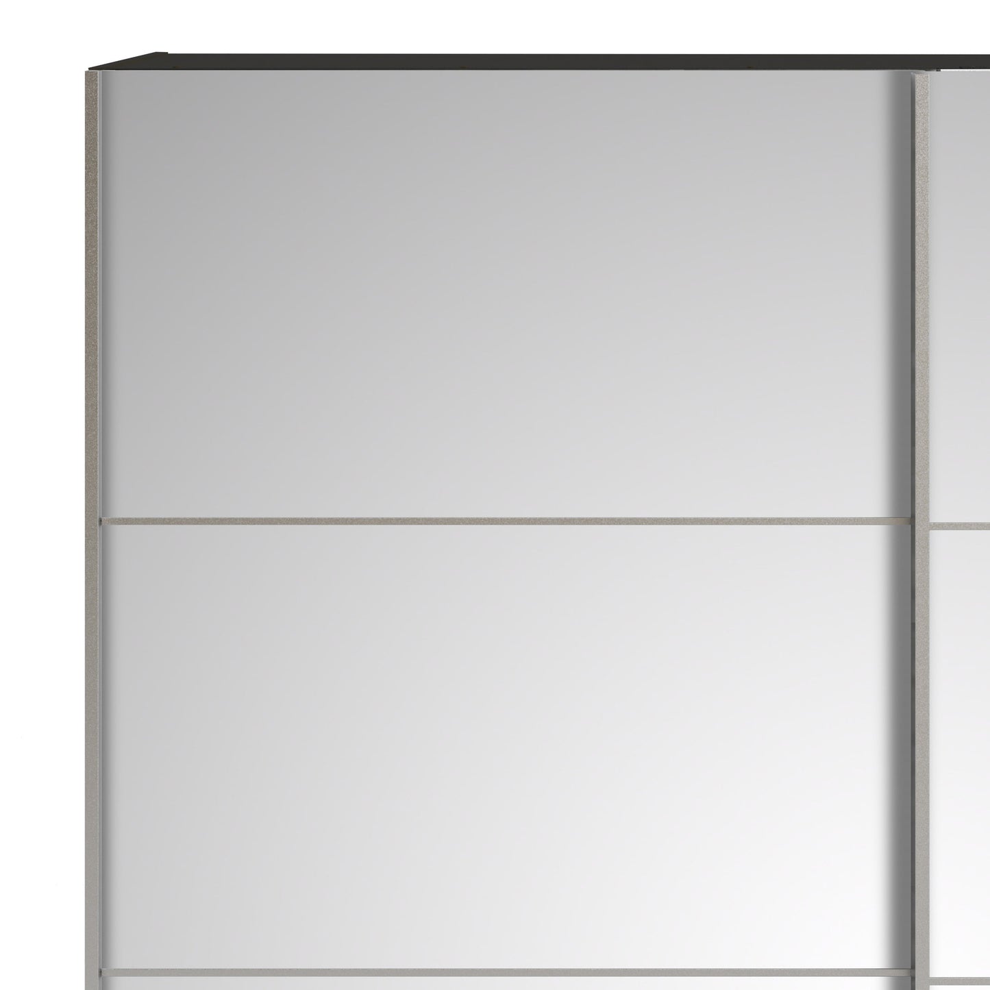 The 'Patsy' Collection. Sliding Wardrobe 180cm in Black Matt with Mirror Doors with 2 Shelves