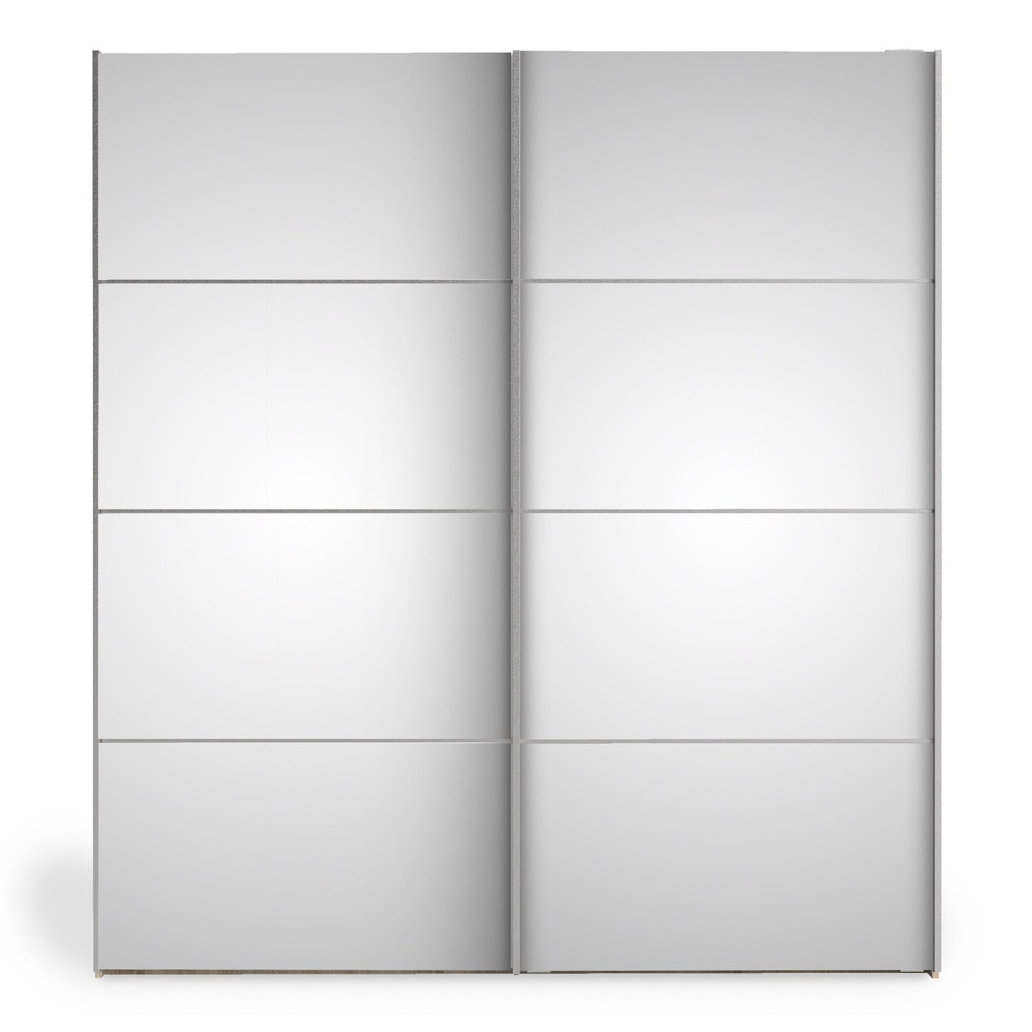 The 'Patsy' Collection. Sliding Wardrobe 180cm in Black Matt with Mirror Doors with 2 Shelves