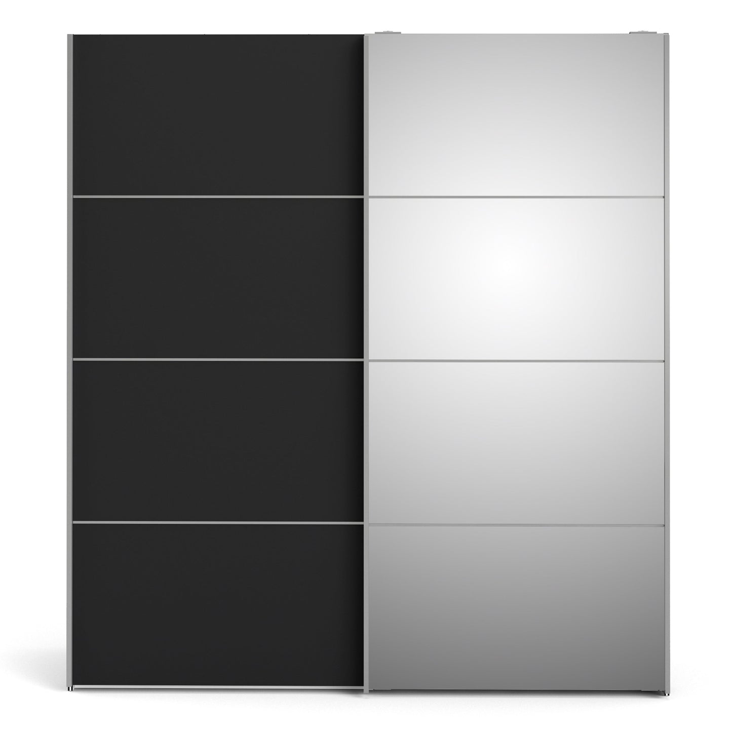 The 'Patsy' Collection. Sliding Wardrobe 180cm in Black Matt with Black Matt Doors with 5 Shelves