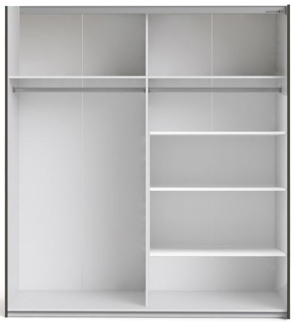 The 'Patsy' Collection. Sliding Wardrobe 180cm in Black Matt with Black Matt Doors with 5 Shelves