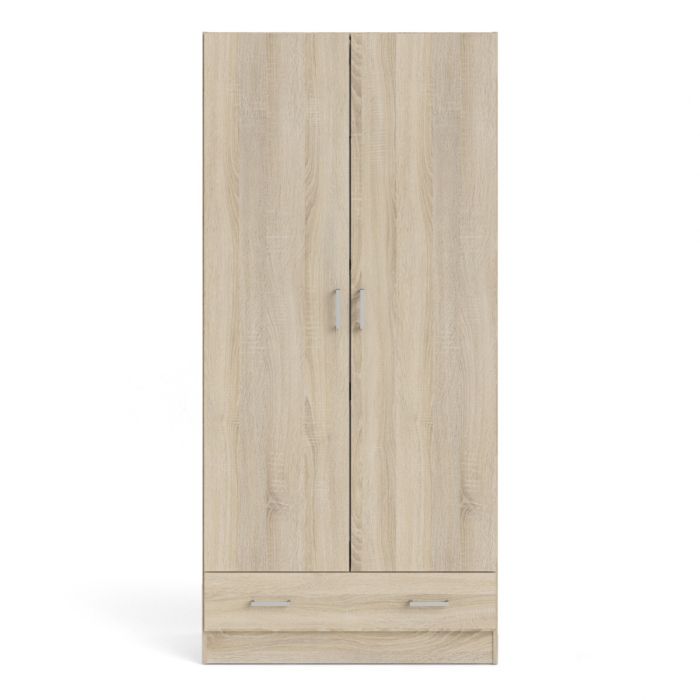 KFP HOME | Colección Everyday - Armario de dos puertas con cajón efecto Haya