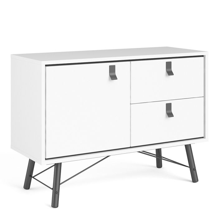 Rye Sideboard with 1 Door 2 Drawers in Matt White