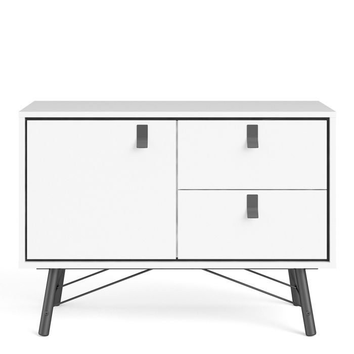 Rye Sideboard with 1 Door 2 Drawers in Matt White