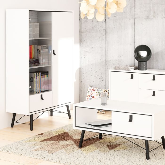 Rye Sideboard with 1 Door 2 Drawers in Matt White