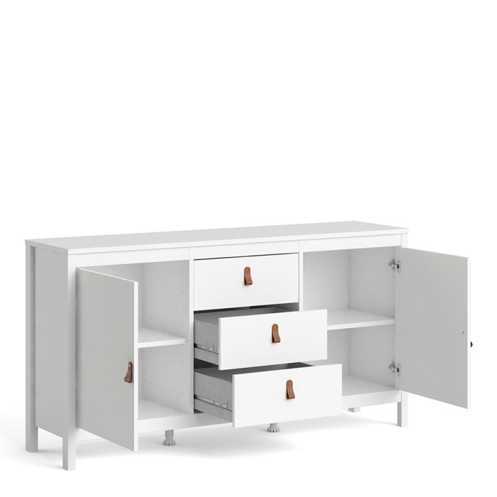 The 'Battle' Sideboard 2 Doors 3 Drawers in White