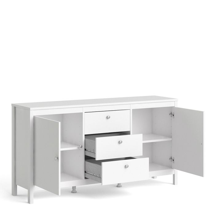 The 'Saffron' Sideboard 2 Doors 3 Drawers in White