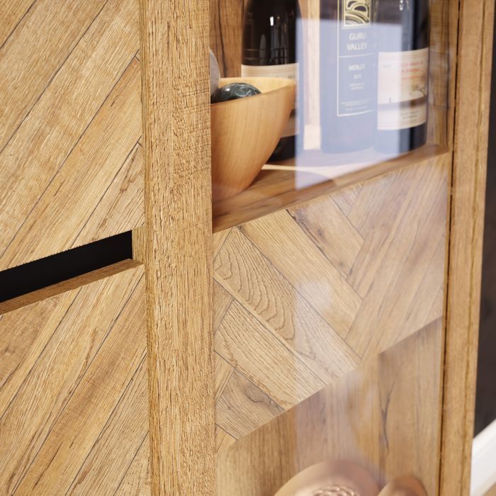 Sideboard in Spica Oak/Matt Black/Bartex Oak