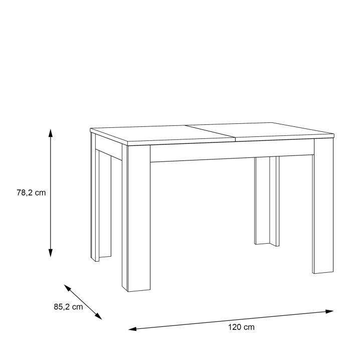 Table à manger extensible 120 cm en chêne Waterford