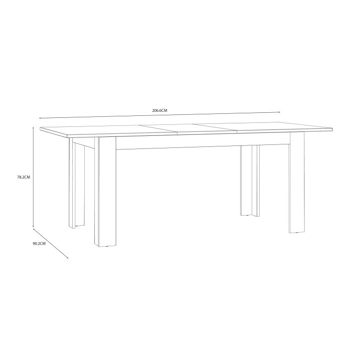 Extending Dining Table 160-207cm in Riviera Oak/Navy