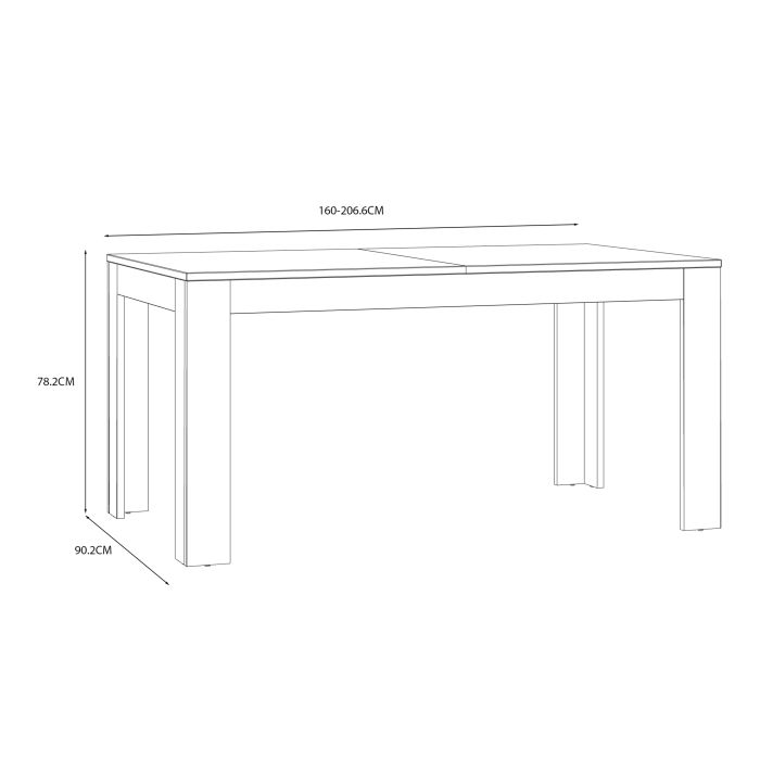 Table à manger extensible 160-207 cm en chêne Riviera/blanc