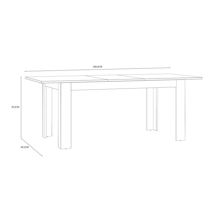 Table à manger extensible 160-207 cm en chêne Riviera/blanc