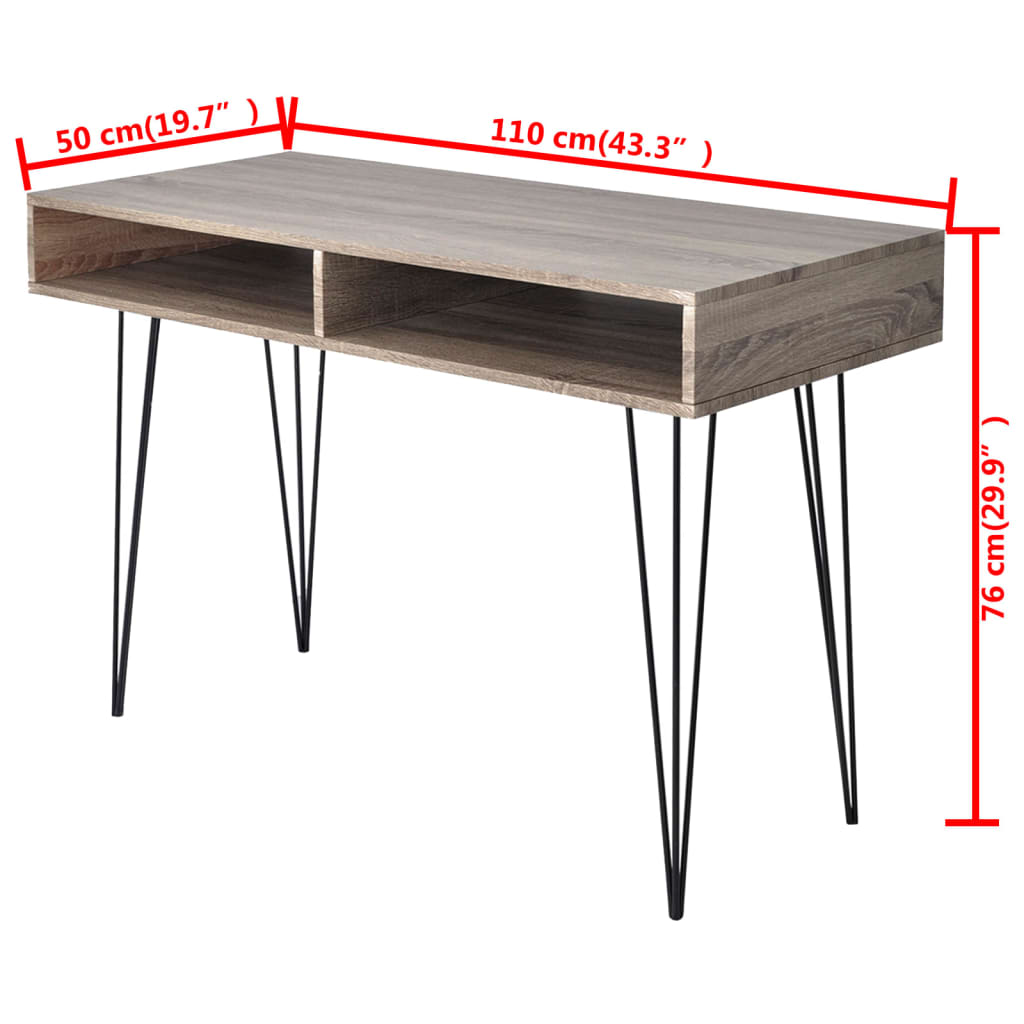 Desk With 2 Compartments Grey