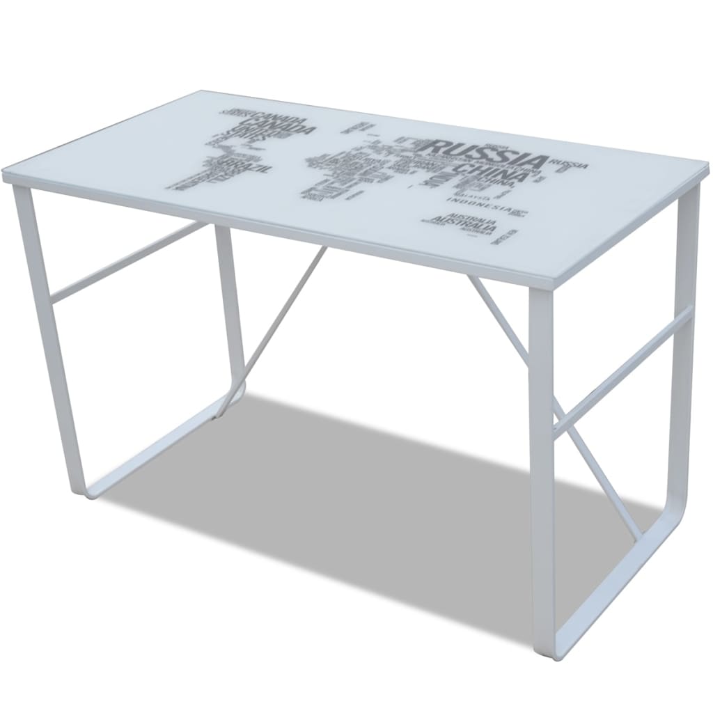 Bureau rectangulaire avec motif de carte