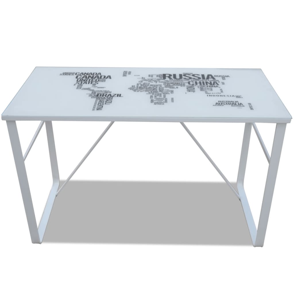 Bureau rectangulaire avec motif de carte